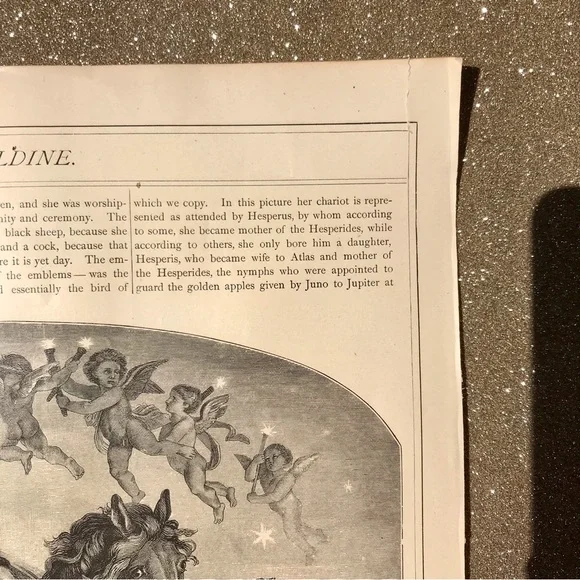 Angel Night Print by R. Brend’amour 1875 vintage art - Picture 6 of 13